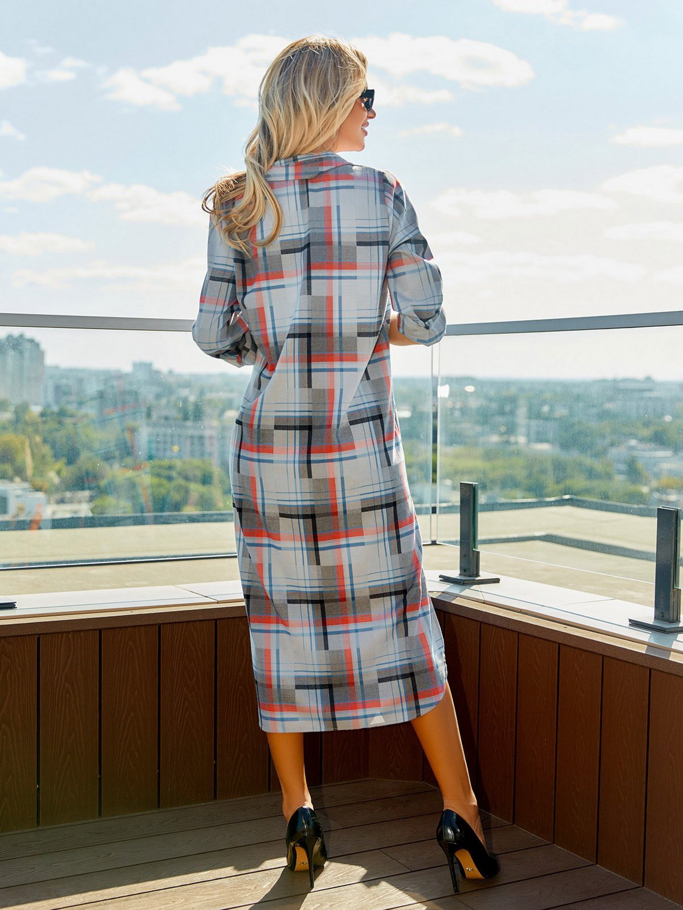 Сукня міді ISSA Plus модель 13059_multicolor Фото