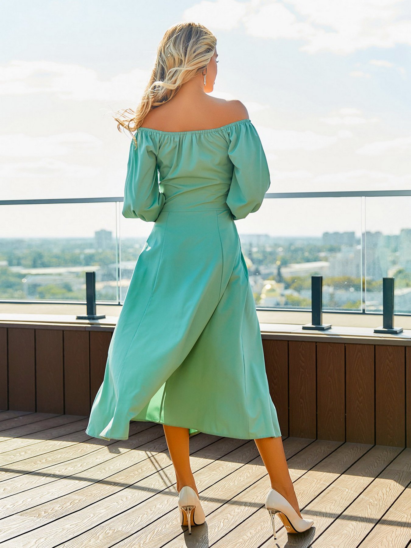 Платья ISSA Plus модель 12903_olive Фото