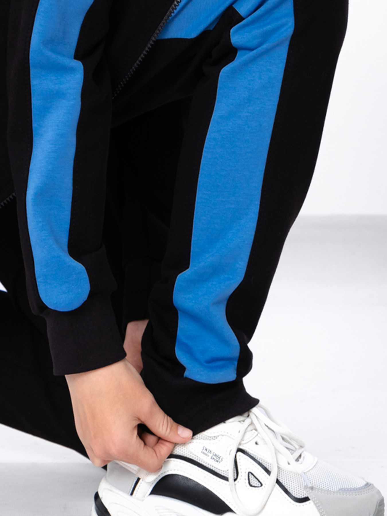 Спортивный костюм Носи своє модель 6152-057-2-chornij-temno-blakitnij Фото