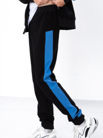 Спортивный костюм Носи своє модель 6152-057-2-chornij-temno-blakitnij Фото