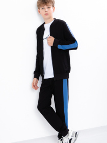 Спортивный костюм Носи своє модель 6152-057-2-chornij-temno-blakitnij Фото
