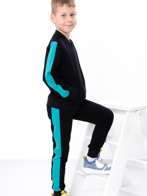 Спортивный костюм Носи своє модель 6152-057-4-chornij-bryuzovij-nefrit Фото