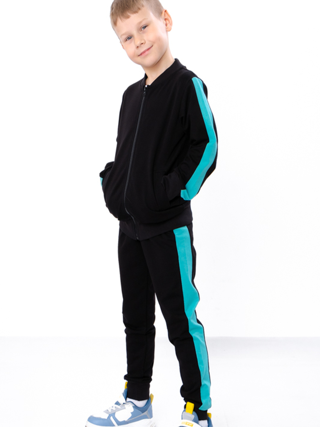 Спортивный костюм Носи своє модель 6152-057-4-chornij-bryuzovij-nefrit Фото