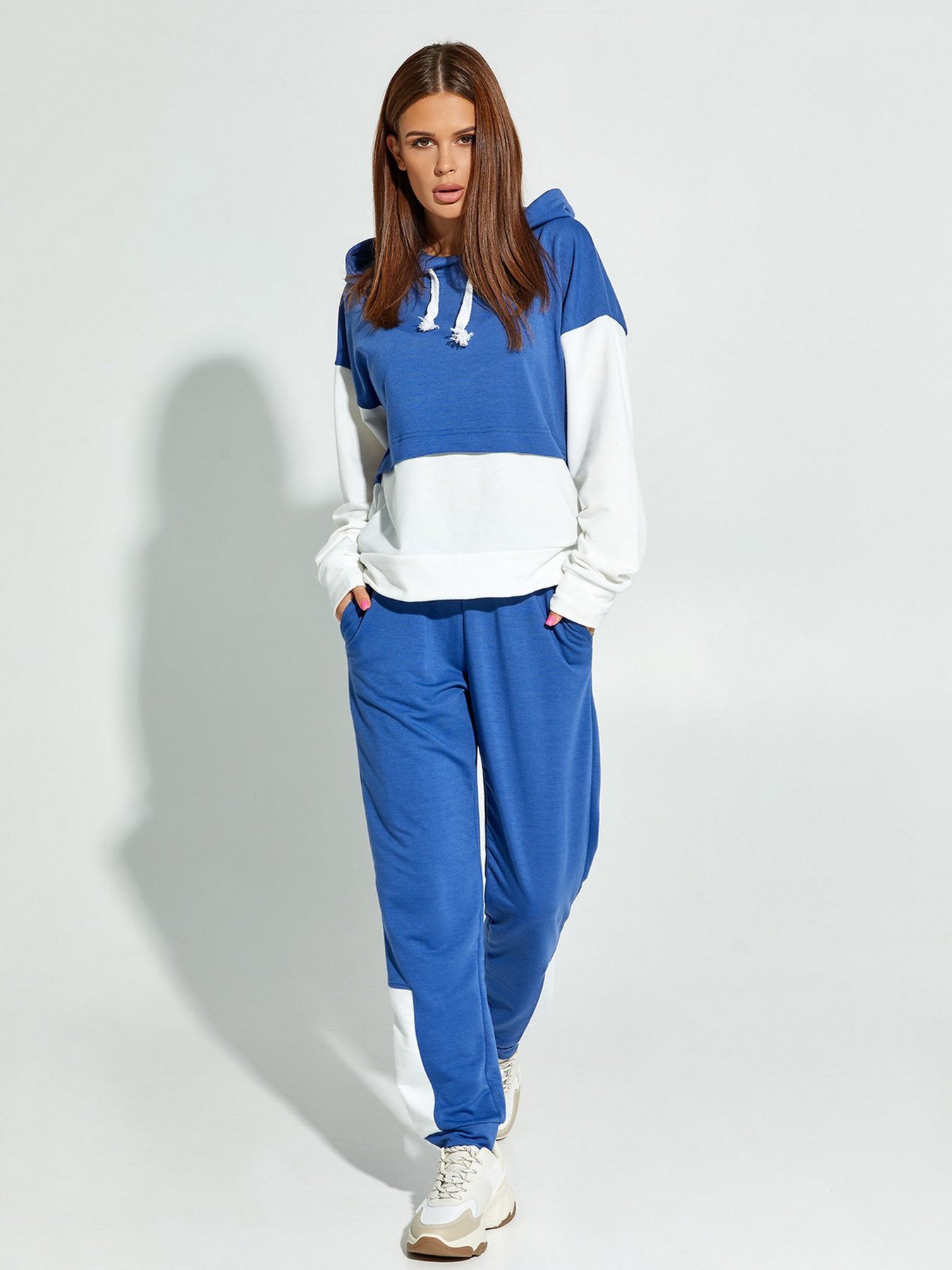 Спортивный костюм ISSA Plus модель SA-302_whiteblue Фото