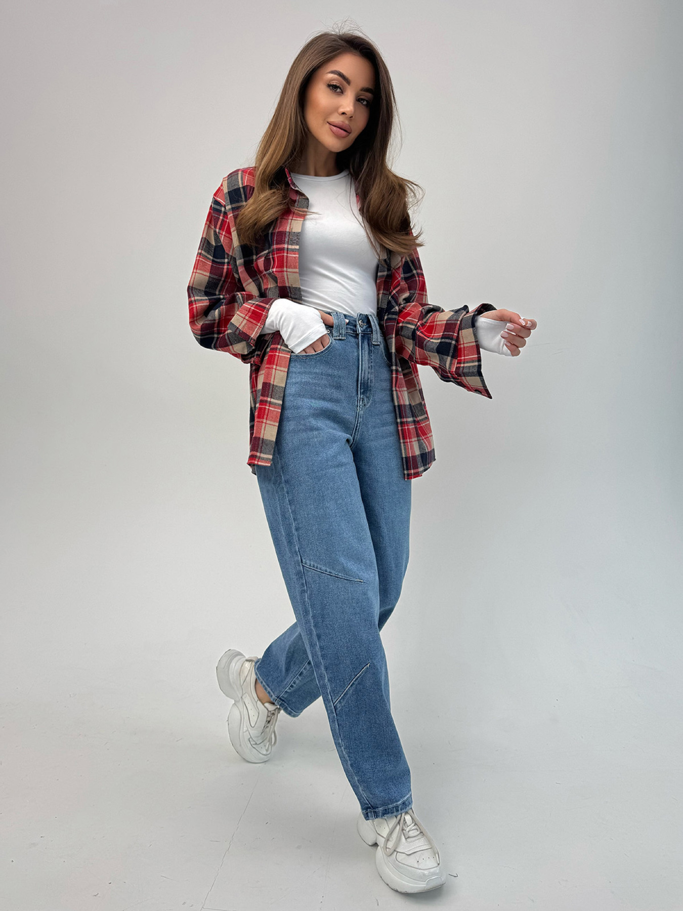 Широкі джинси ISSA Plus модель WN20-694_голубой Фото