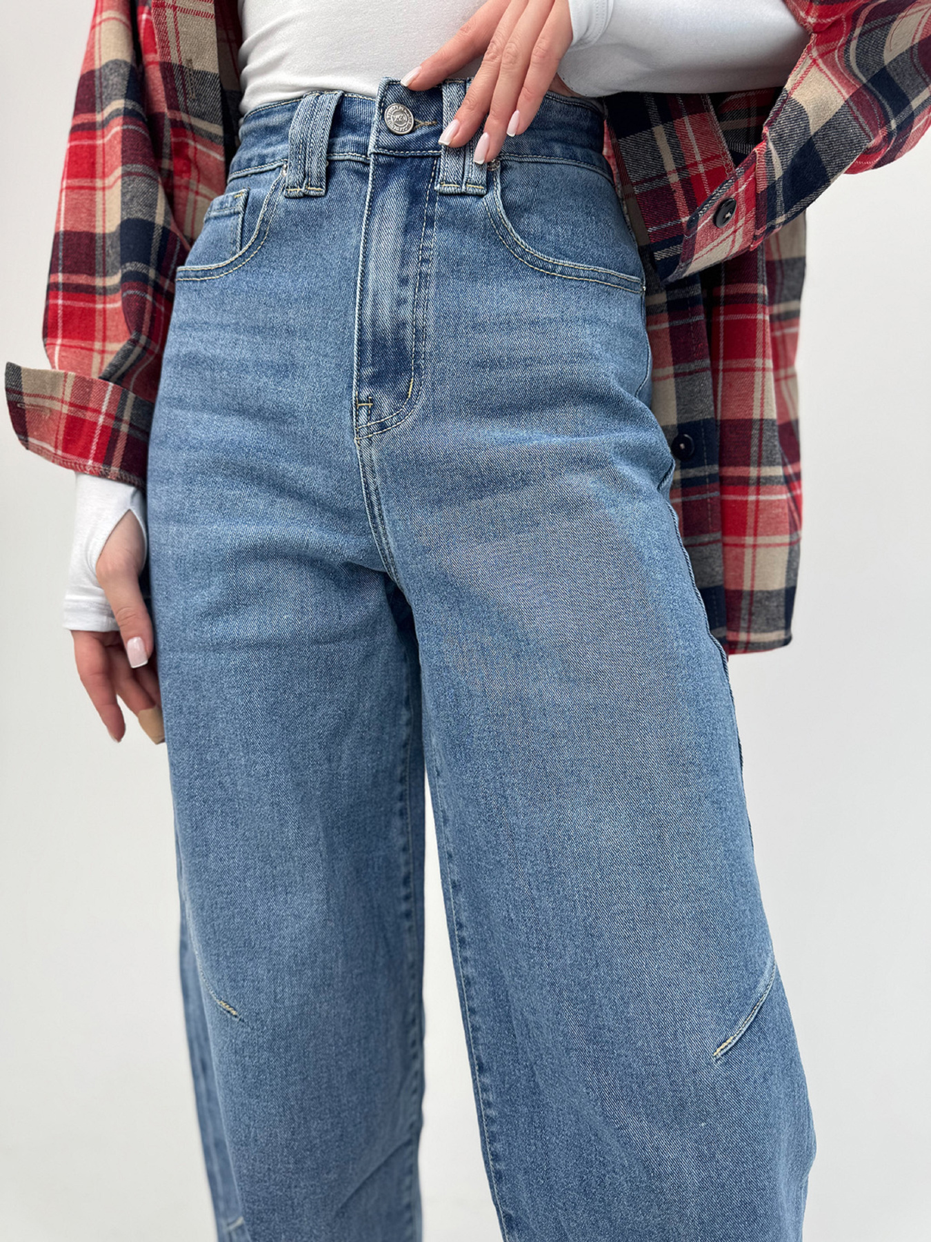 Широкі джинси ISSA Plus модель WN20-694_голубой Фото