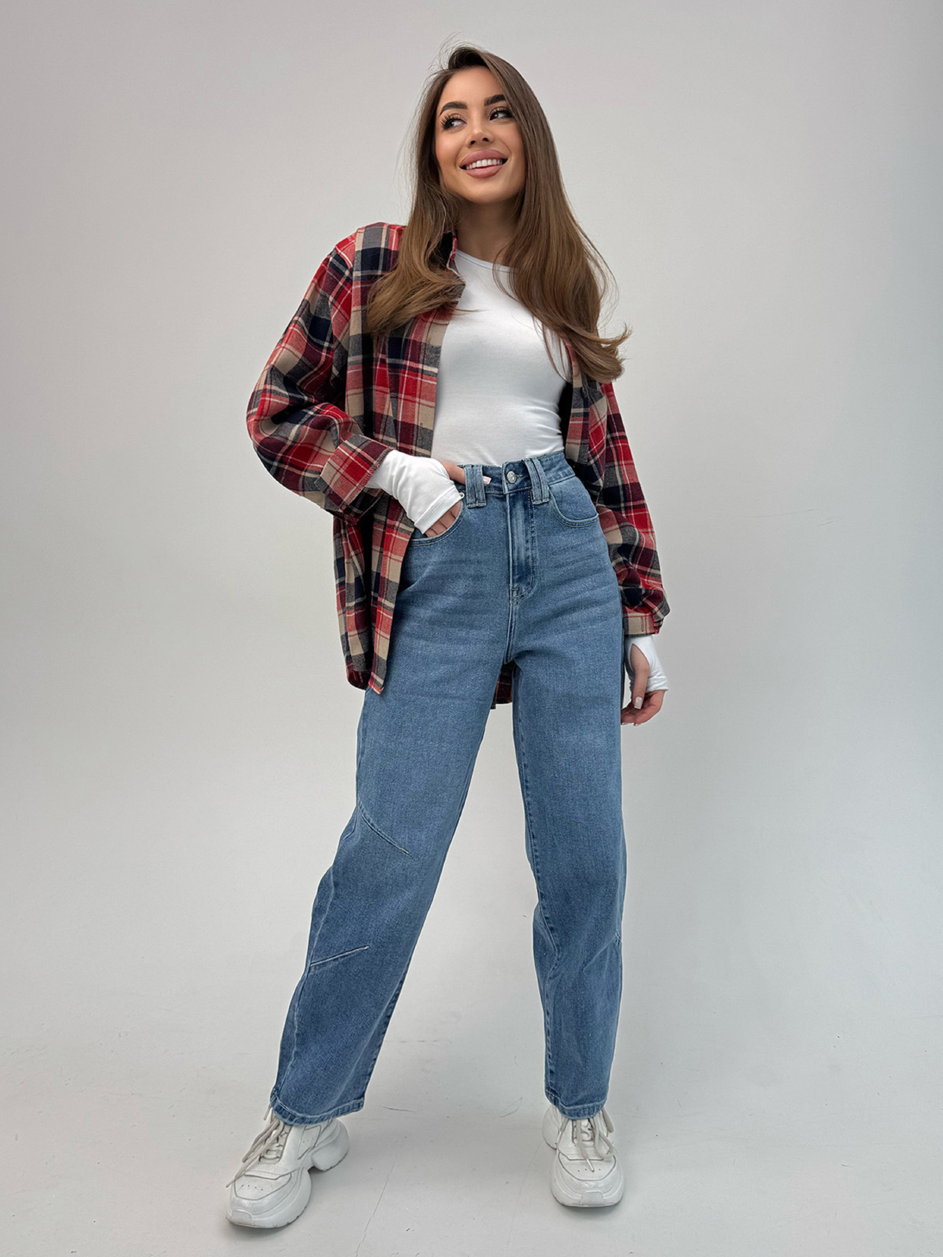 Широкі джинси ISSA Plus модель WN20-694_голубой Фото