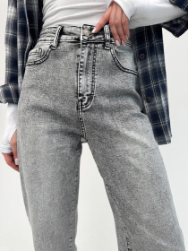 Джинси мом ISSA Plus модель WN20-695_светло_серый Фото