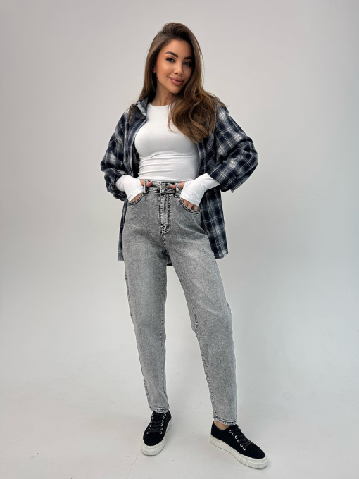 Джинси мом ISSA Plus модель WN20-695_светло_серый Фото