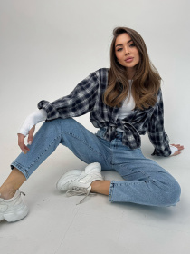 Джинси мом ISSA Plus модель WN20-696_голубой Фото