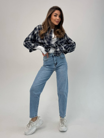 Джинси мом ISSA Plus модель WN20-696_голубой Фото