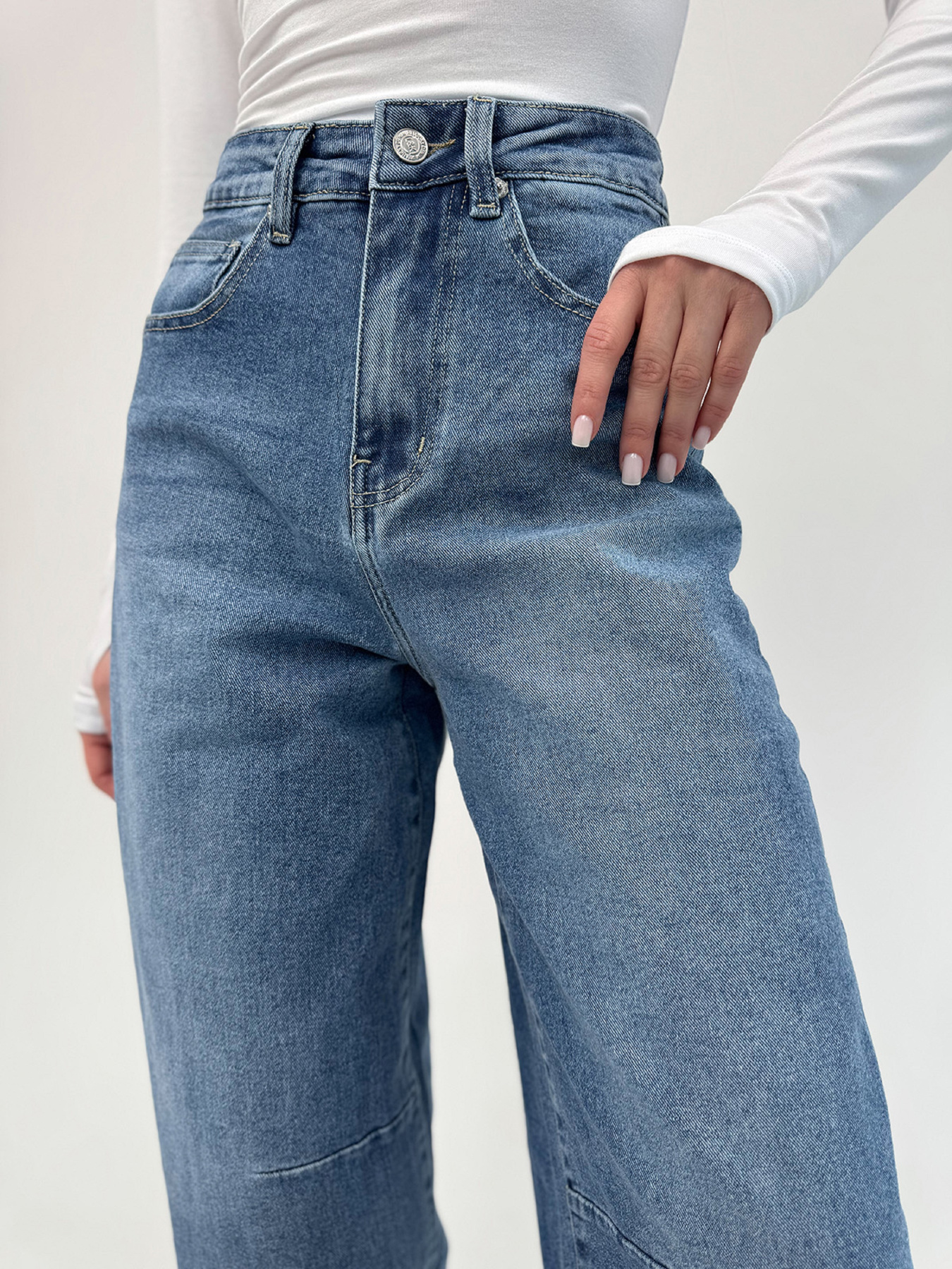 Широкі джинси ISSA Plus модель WN20-697_синий Фото