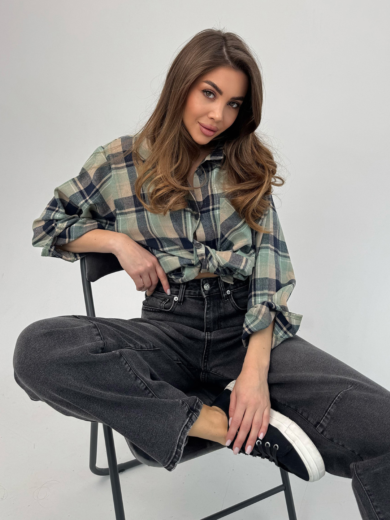 Широкі джинси ISSA Plus модель WN20-698_темно_серый Фото