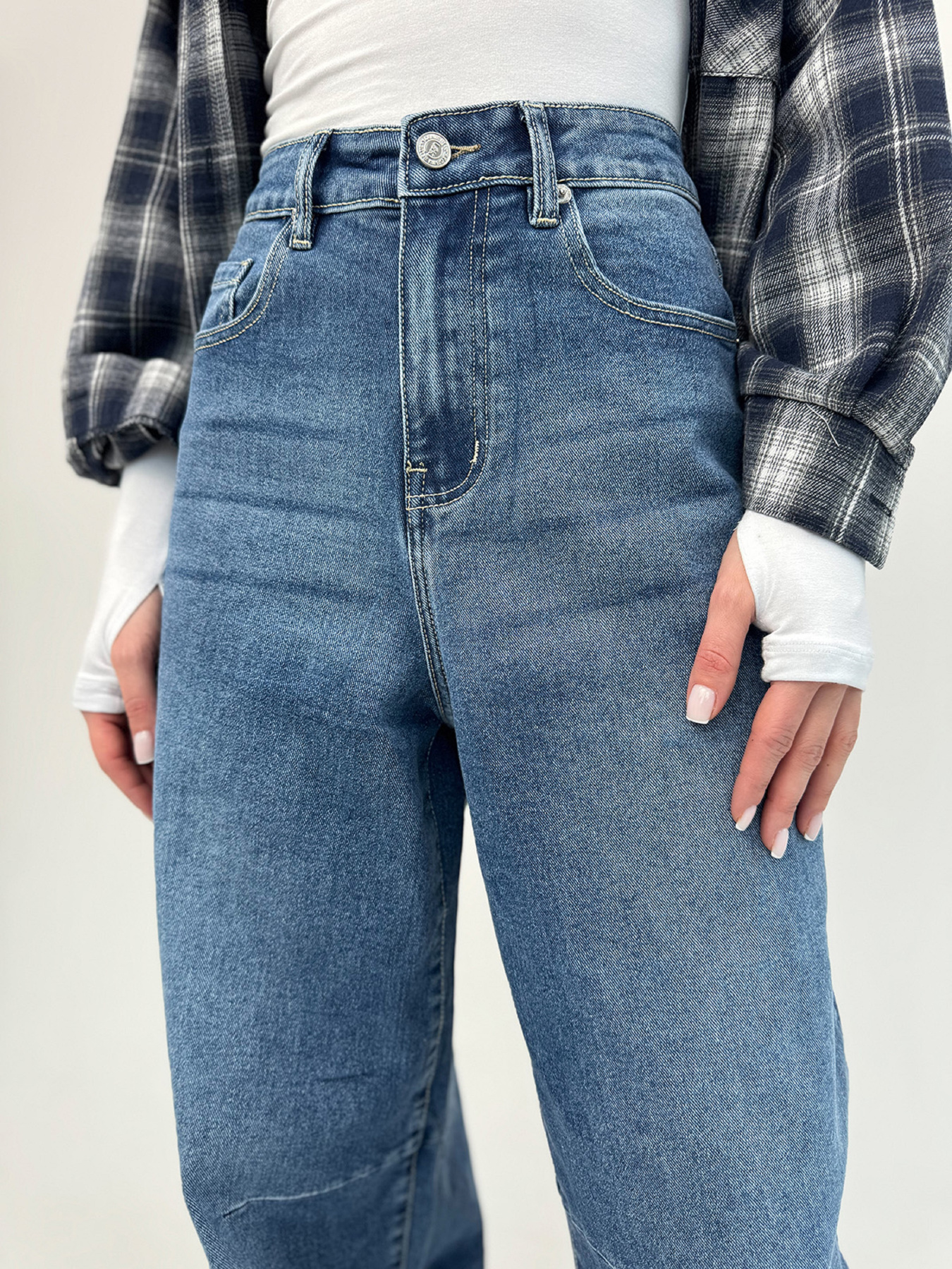 Широкі джинси ISSA Plus модель WN20-698_синий Фото