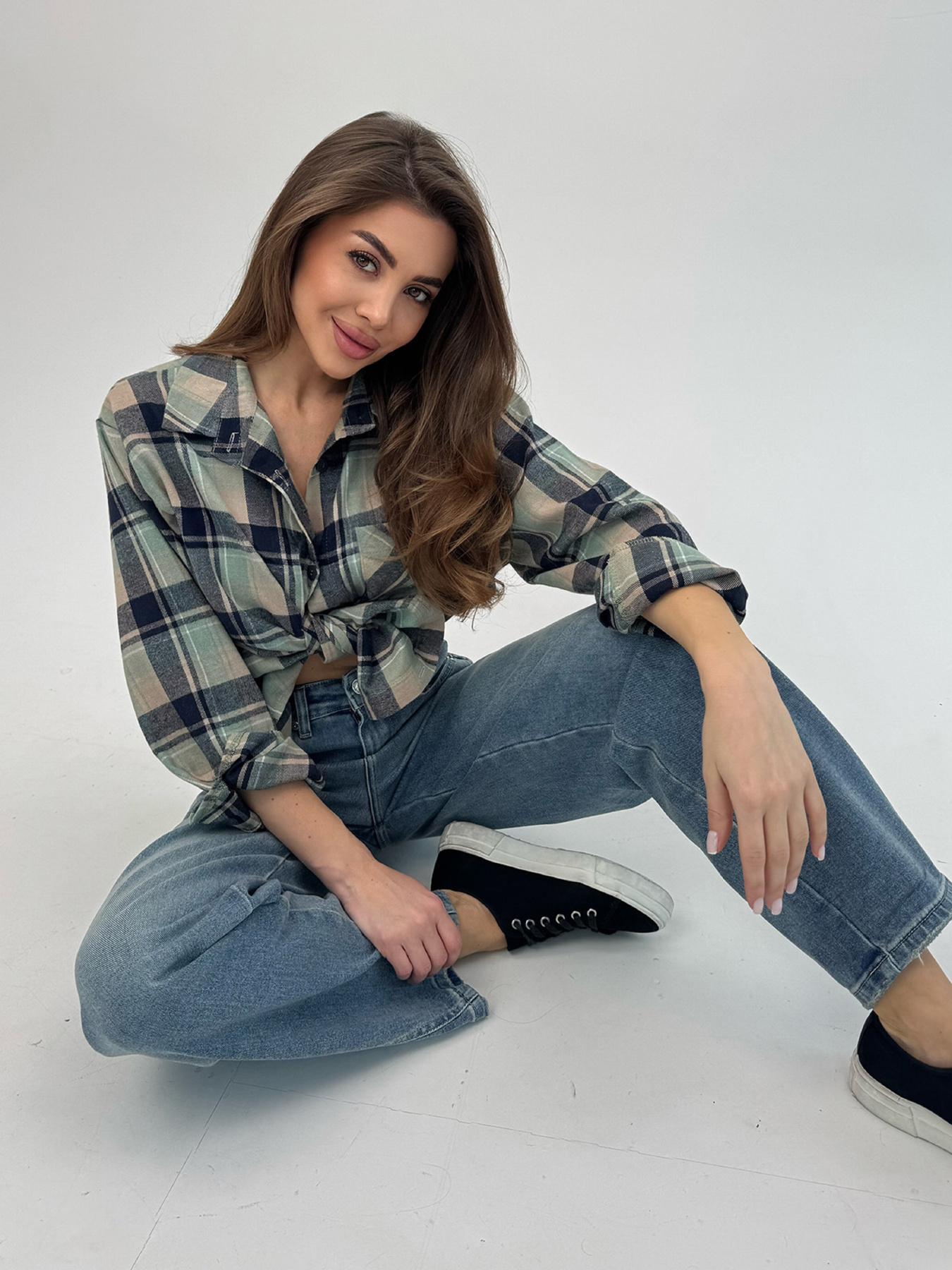 Широкі джинси ISSA Plus модель WN20-699_голубой Широкі джинси ISSA Plus модель WN20-699_голубой Фото