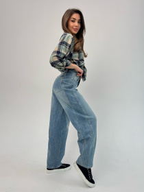 Широкі джинси ISSA Plus модель WN20-699_голубой Широкі джинси ISSA Plus модель WN20-699_голубой Фото