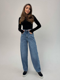 Широкие джинсы ISSA Plus модель WN20-699_синий Фото