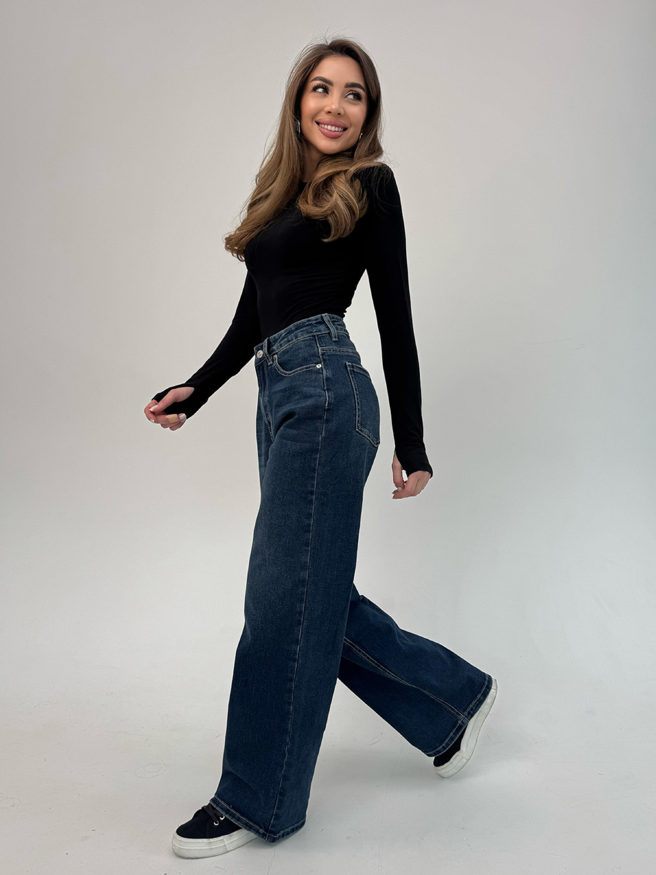 Прямые джинсы ISSA Plus модель WN20-701_темно_синий Фото