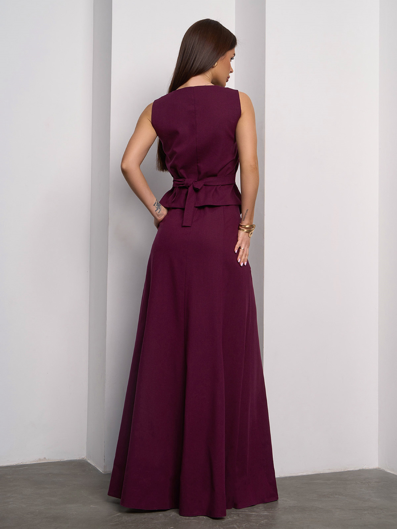 Діловий костюм ISSA Plus модель 14627_темно_бордовый Фото