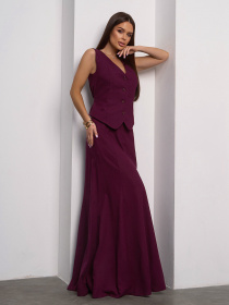 Деловой костюм ISSA Plus модель 14627_темно_бордовый Фото