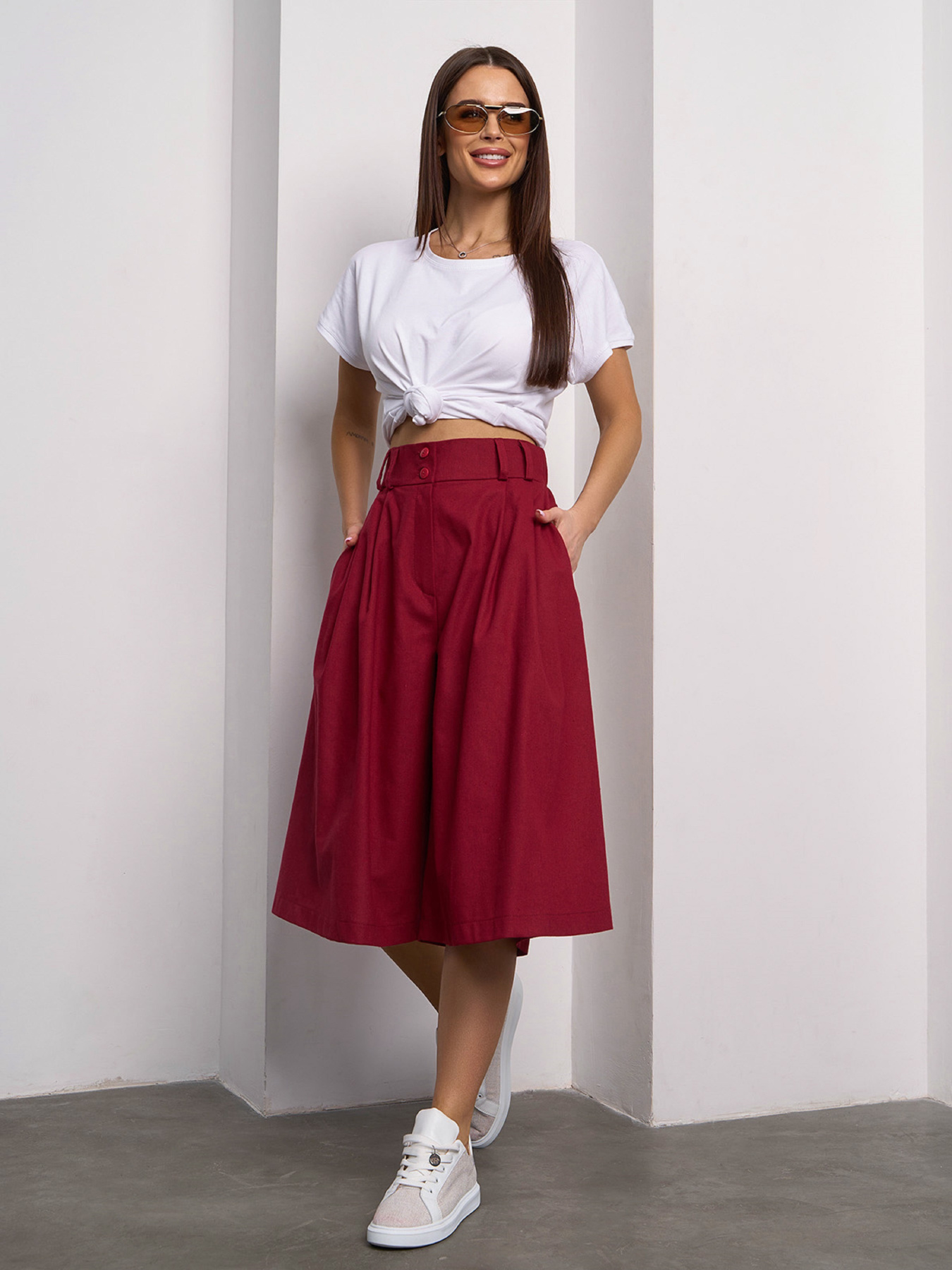 Повседневные шорты ISSA Plus модель 15100_темно_бордовый Фото