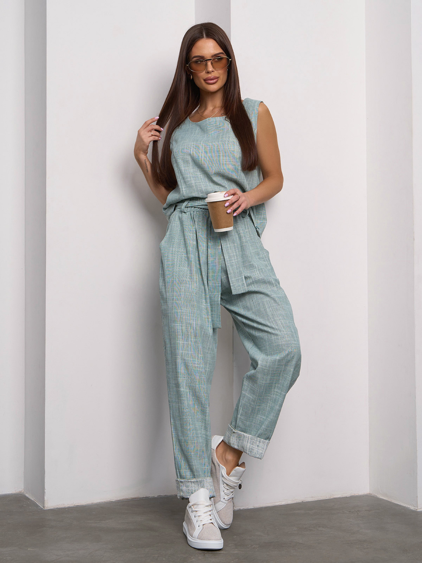 Костюм ISSA Plus модель 15101_оливковый Фото