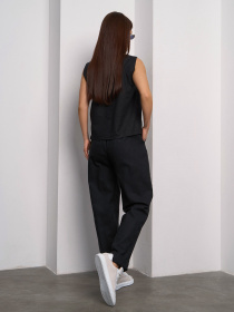 Діловий костюм ISSA Plus модель 15102_черный Діловий костюм ISSA Plus модель 15102_черный Фото