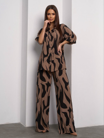 Повсякденний костюм ISSA Plus модель 15105_коричневый Фото