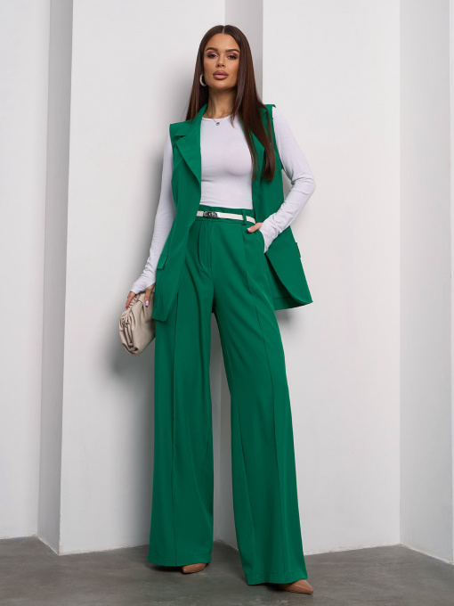 Деловой костюм ISSA Plus модель 15106_зеленый Фото