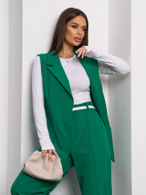 Діловий костюм ISSA Plus модель 15106_зеленый Фото
