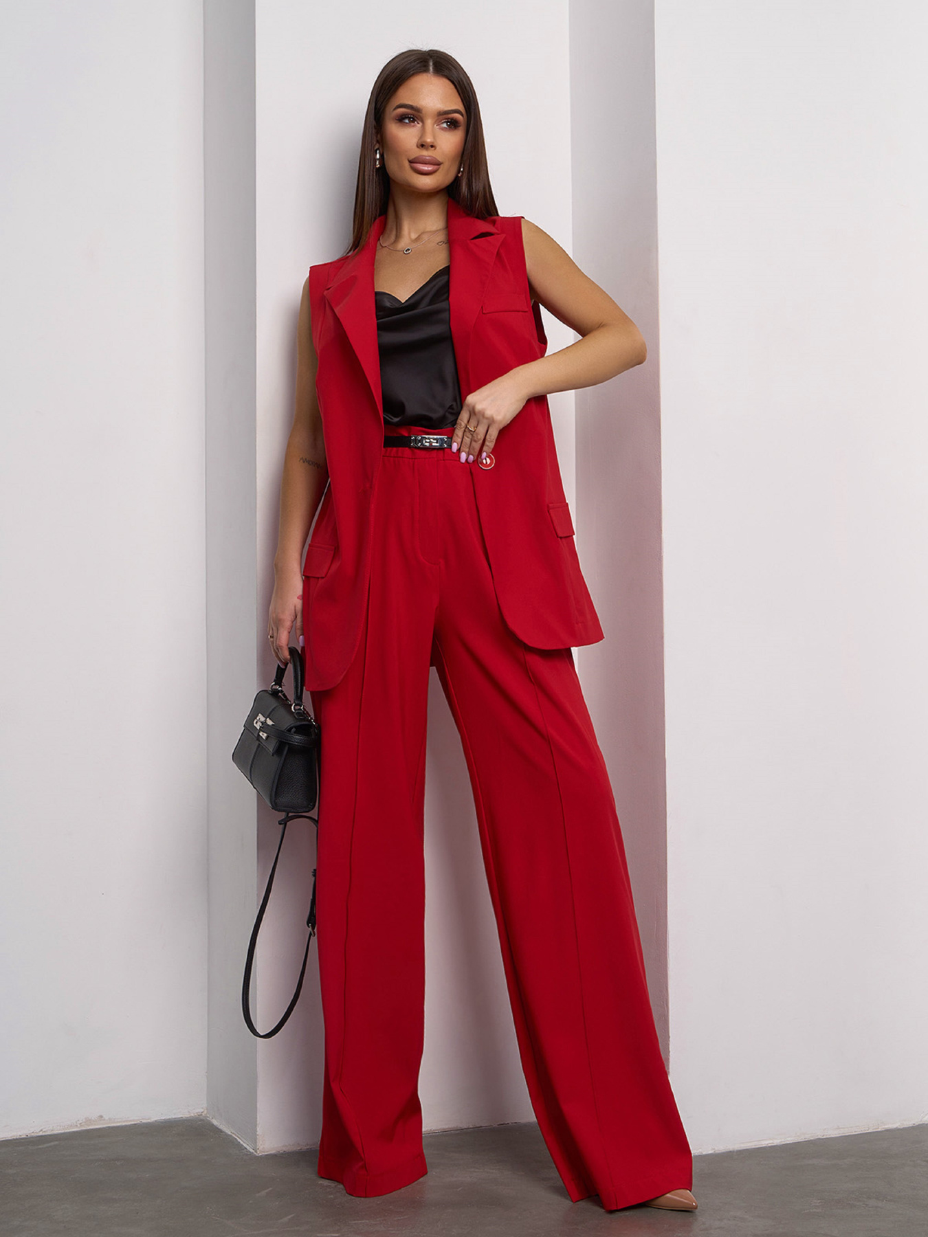 Діловий костюм ISSA Plus модель 15106_красный Фото