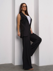 Діловий костюм ISSA Plus модель 15106_черный Діловий костюм ISSA Plus модель 15106_черный Фото