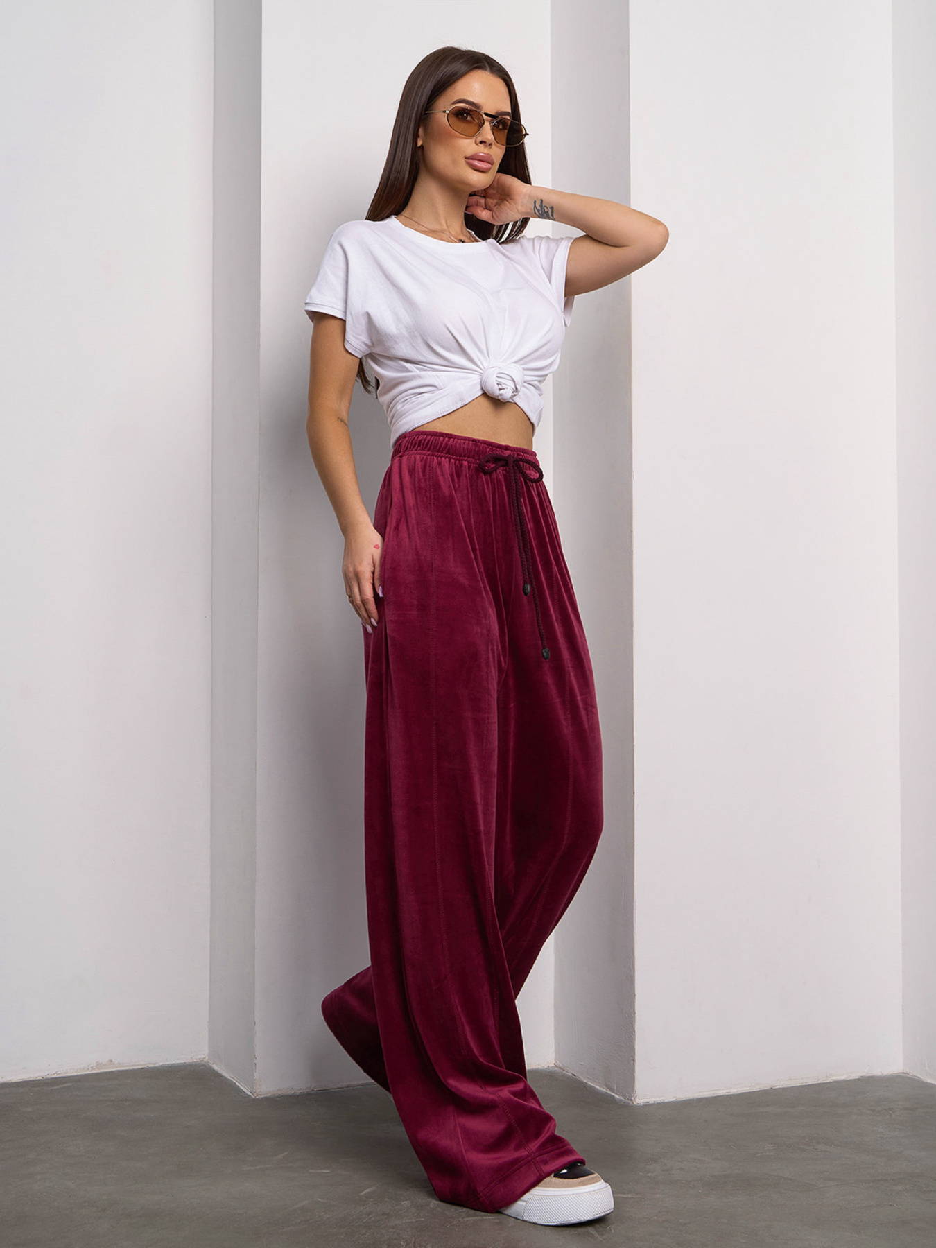 Штани спортивні ISSA Plus модель 15109_бордовый Фото