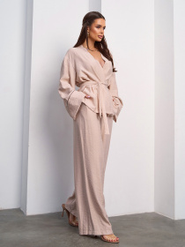 Повседневный костюм ISSA Plus модель SA-613_бежевый Повседневный костюм ISSA Plus модель SA-613_бежевый Фото