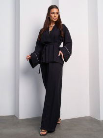 Повседневный костюм ISSA Plus модель SA-613_черный Повседневный костюм ISSA Plus модель SA-613_черный Фото