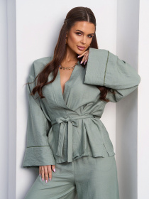 Костюм ISSA Plus модель SA-613_оливковый Фото