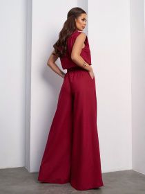 Комбінезон ISSA Plus модель 14732A_темно_бордовый Фото