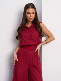 Комбінезон ISSA Plus модель 14732A_темно_бордовый Фото