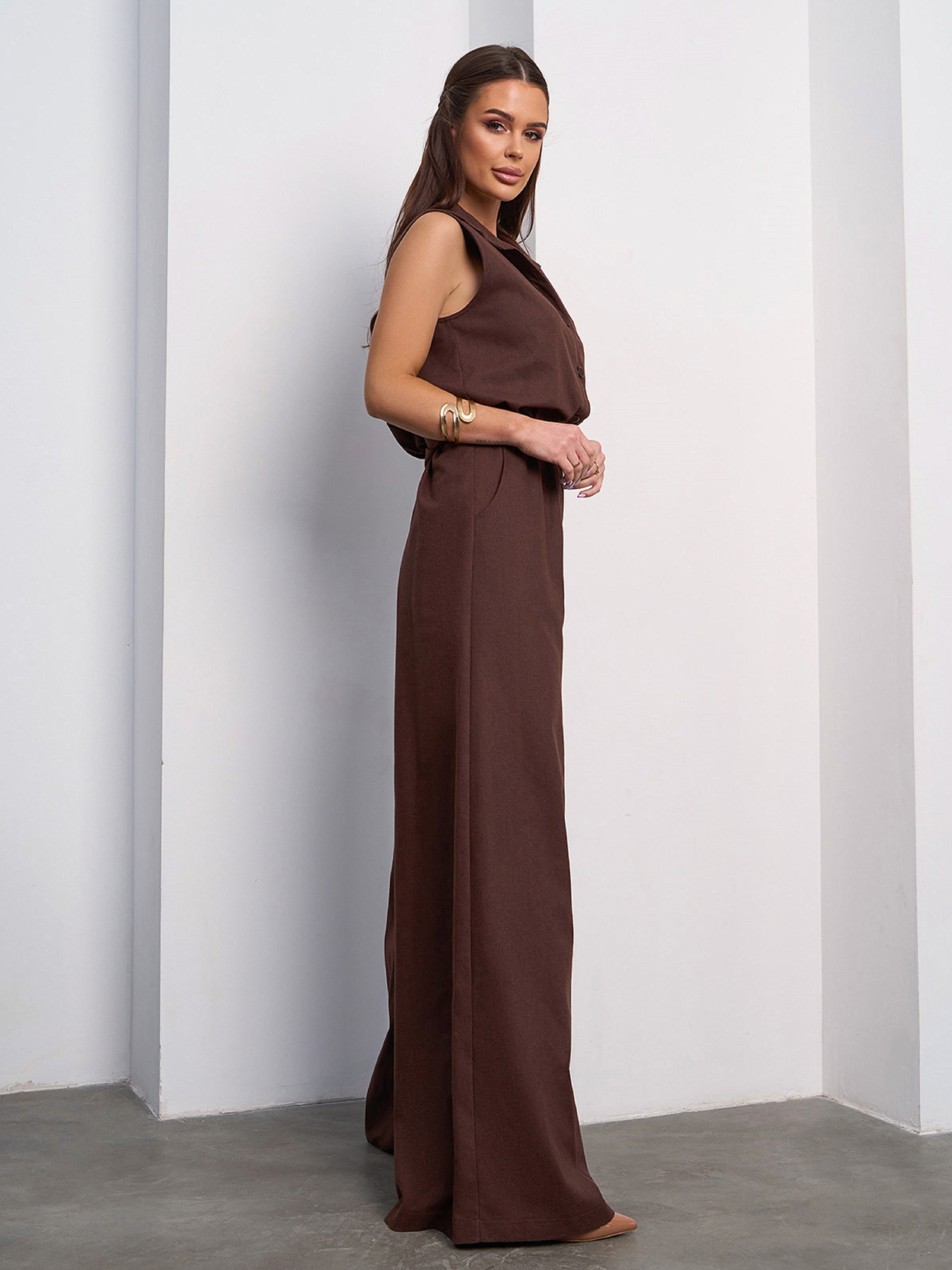 Комбінезон ISSA Plus модель 14732A_темно_коричневый Фото