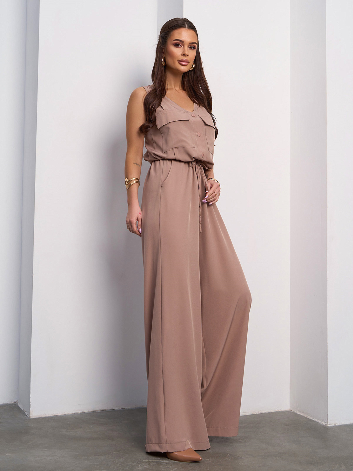 Комбінезон ISSA Plus модель 15110_бежевый Фото