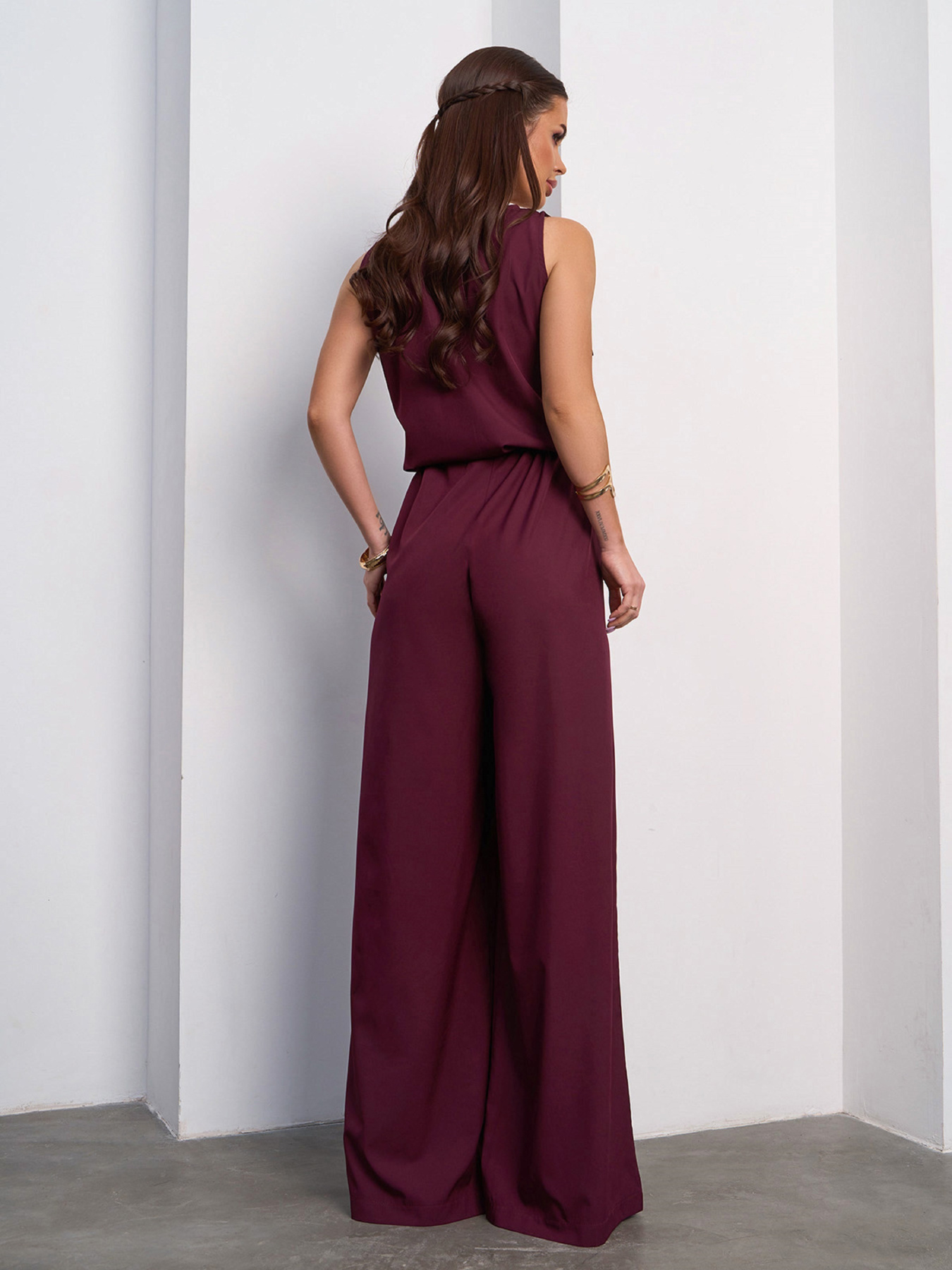 Комбінезон ISSA Plus модель 15110_темно_бордовый Фото