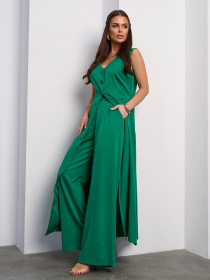 Повседневный костюм ISSA Plus модель 15119_зеленый Фото