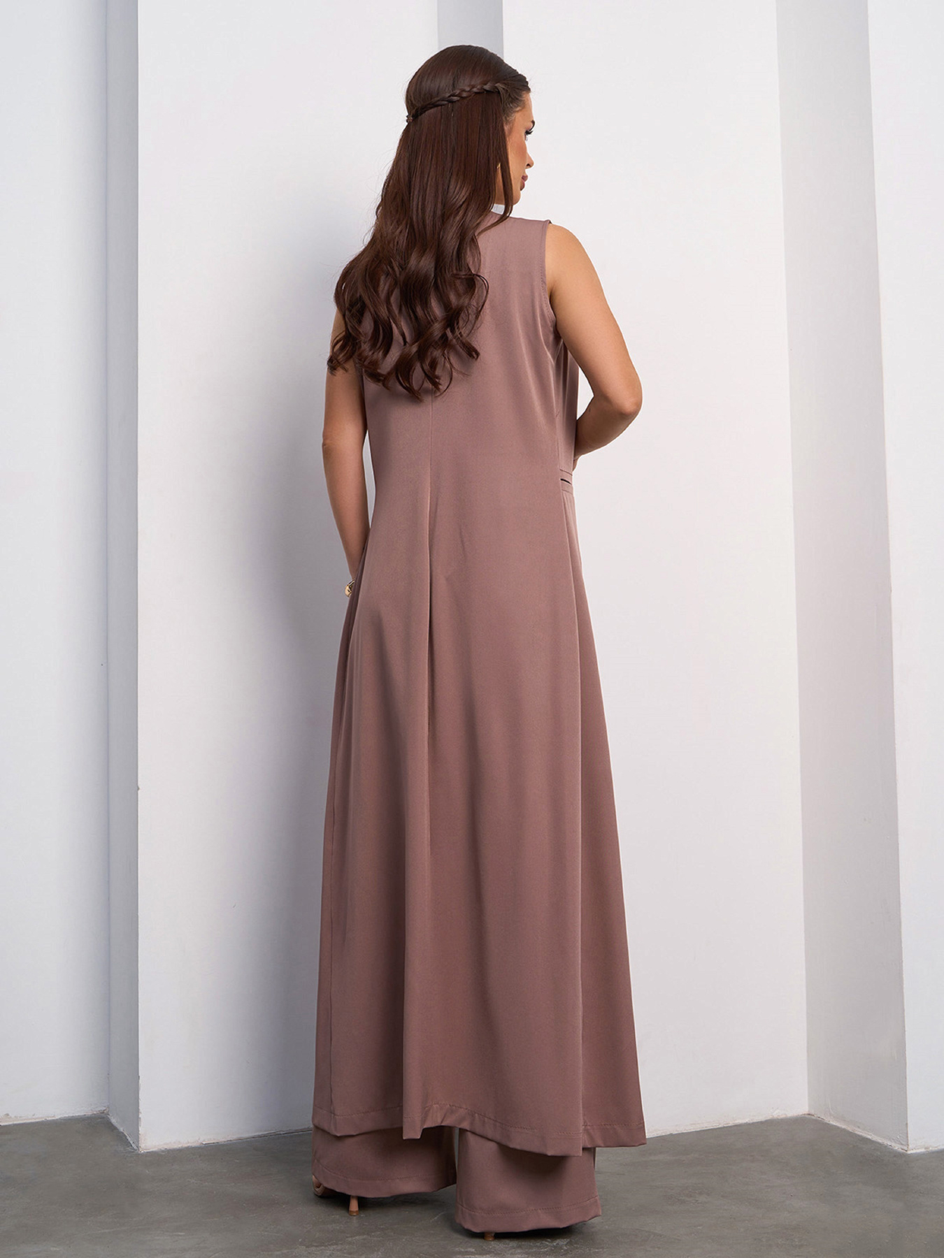 Повседневный костюм ISSA Plus модель 15119_коричневый Фото