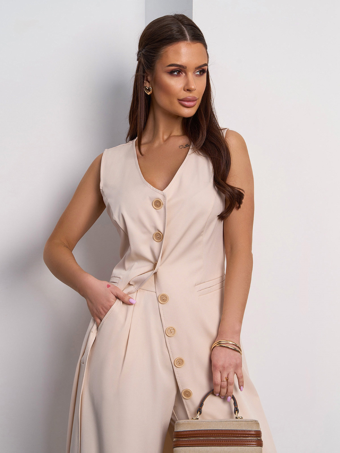 Костюм ISSA Plus модель 15119_светло_бежевый Фото