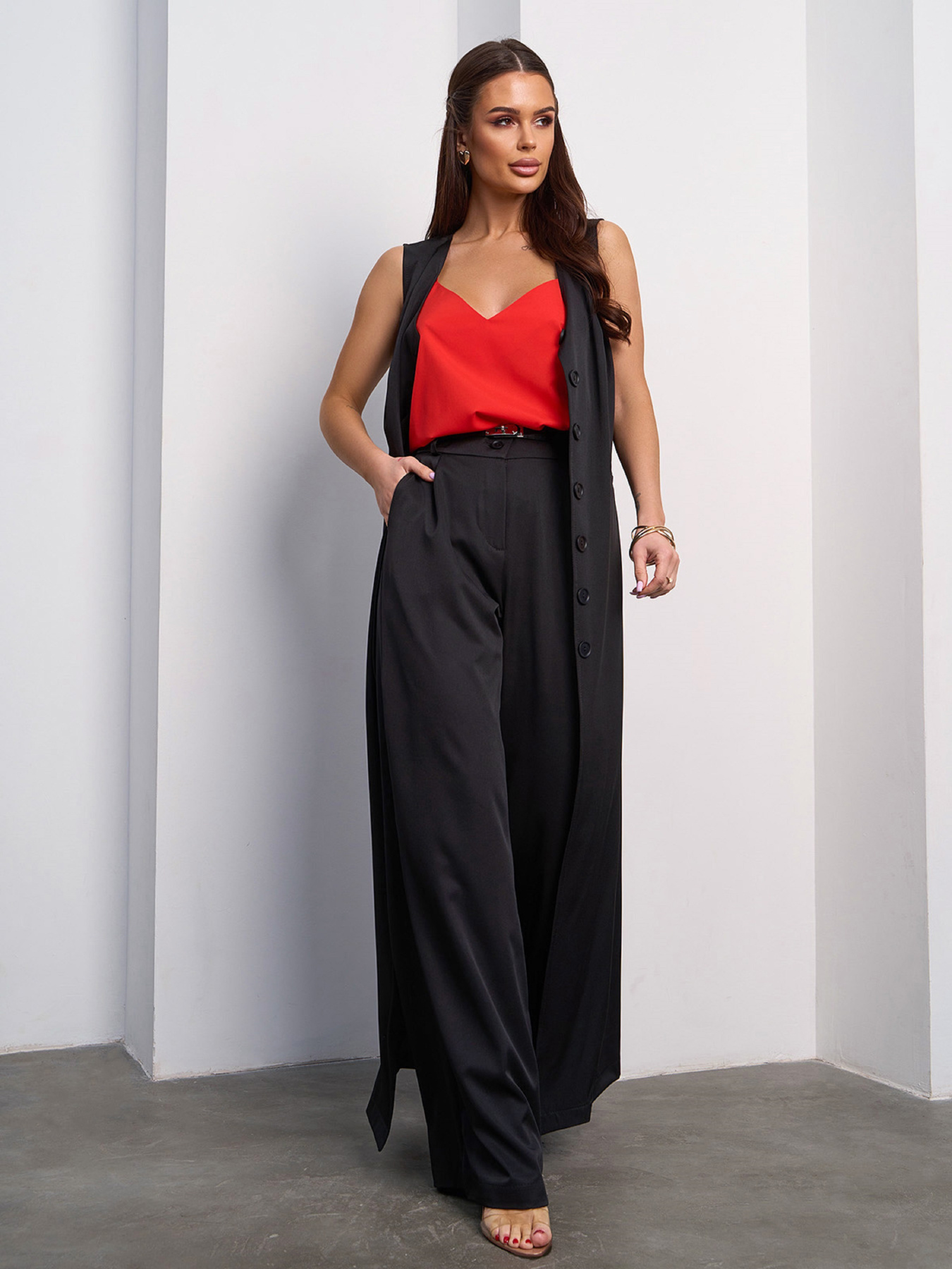 Повседневный костюм ISSA Plus модель 15119_черный Фото