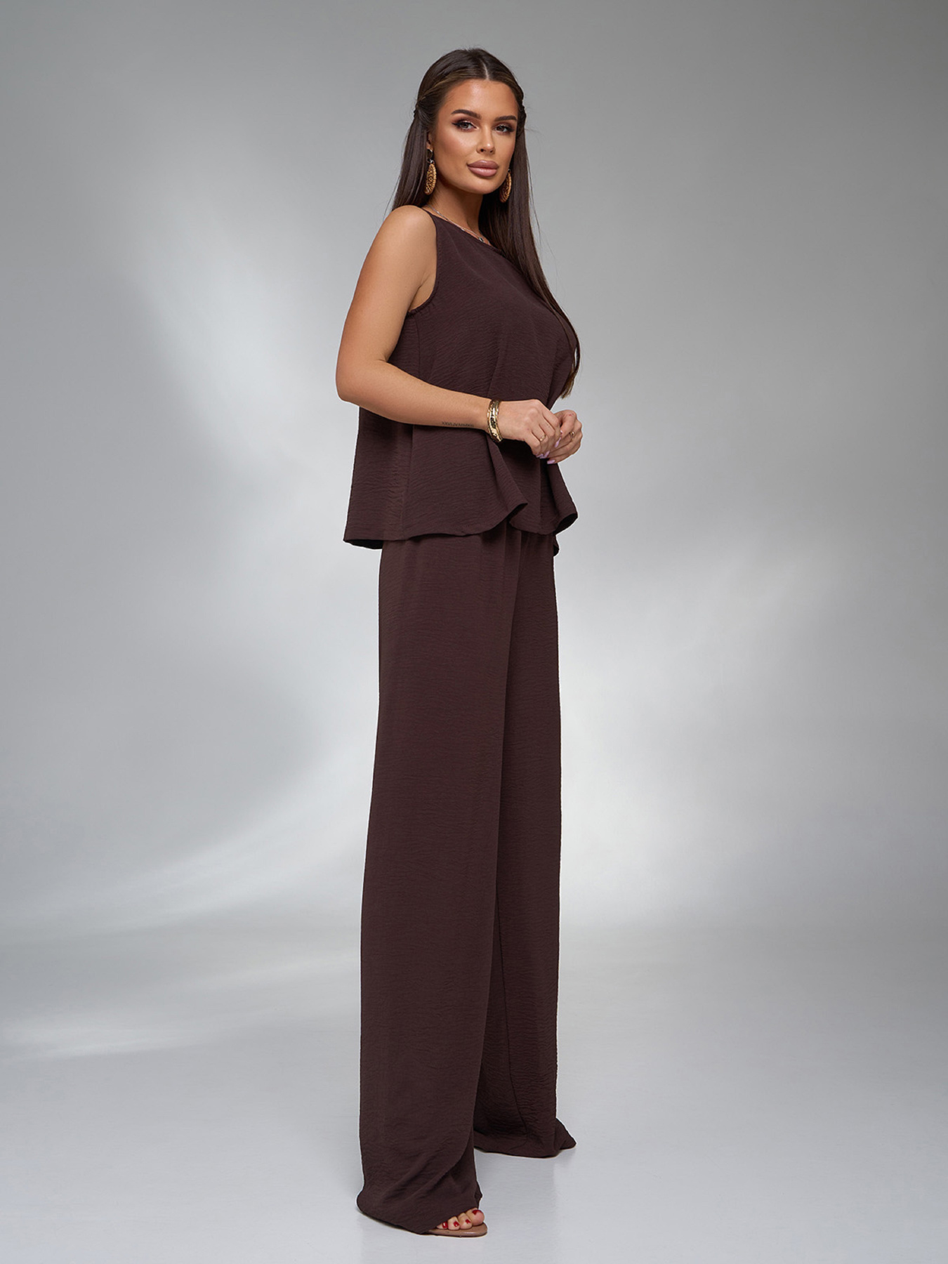 Костюм ISSA Plus модель 13451A_темно_коричневый Фото