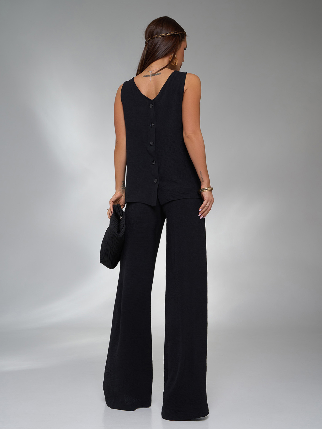 Повседневный костюм ISSA Plus модель 13451A_черный Фото