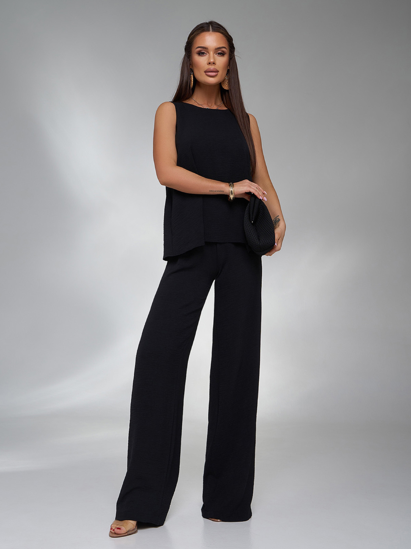 Повседневный костюм ISSA Plus модель 13451A_черный Фото