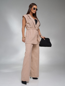 Повседневный костюм ISSA Plus модель 15124_бежевый Фото