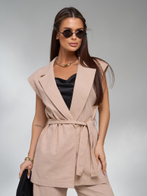 Повседневный костюм ISSA Plus модель 15124_бежевый Фото